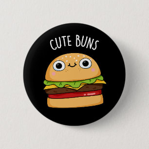 Niedlich Buns Funny Burger Puck Dark BG Button