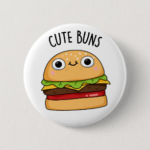 Niedlich Buns Funny Burger Puff Button