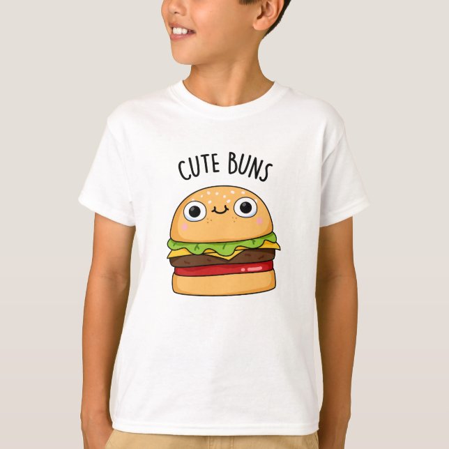 Niedlich Buns Funny Burger Puff T-Shirt (Vorderseite)