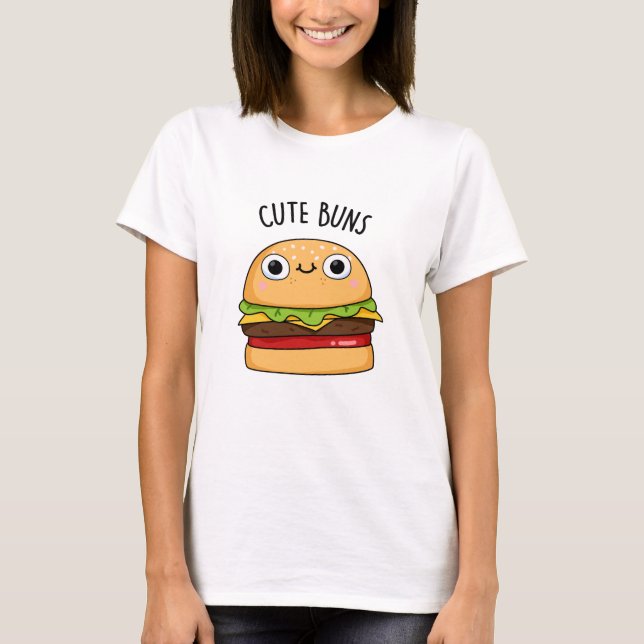 Niedlich Buns Funny Burger Puff T-Shirt (Vorderseite)