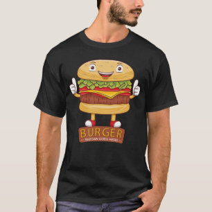 Niedlich Burger Cartoon Art T-Shirt