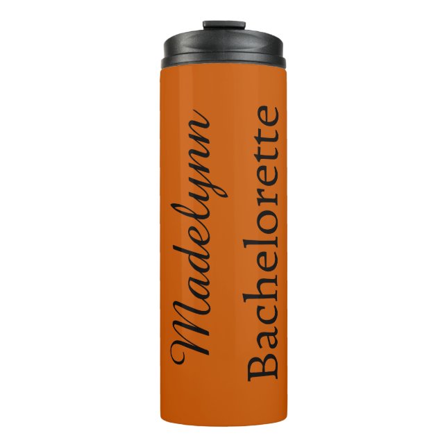 Niedlich Burnt Orange Personalisiert Bridesmaid Th Thermosbecher (Vorderseite)