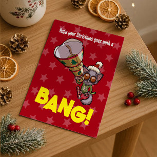 Niedlich Bush Baby Weihnachts Bonbon Bang! Cartoon Postkarte