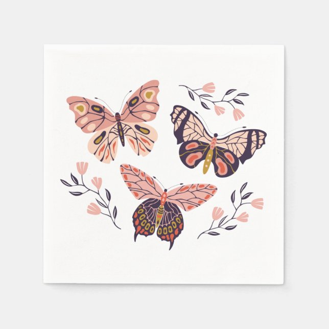 Niedlich Butterfly Napkins Serviette (Vorderseite)