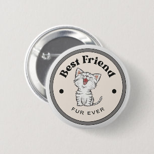 NIEDLICH! Button - Bester Freund Fur je - Kitty