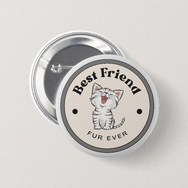 NIEDLICH! Button - Bester Freund Fur je - Kitty (Vorne & Hinten)