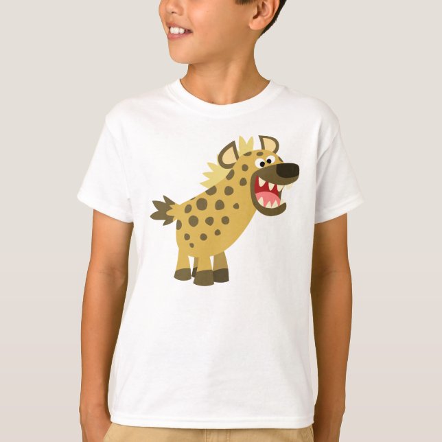 Niedlich Cackling Cartoon Hyena Children T - Shirt (Vorderseite)
