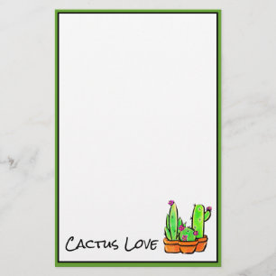 Niedlich Cactus cacti succulents pink wüste Blume Briefpapier