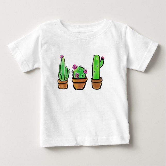 Niedlich Cactus cacti succuli Baby T-shirt (Vorderseite)