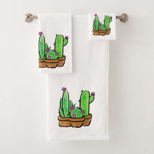 Niedlich Cactus cacti succuli Badhandtuch Set (Insitu)