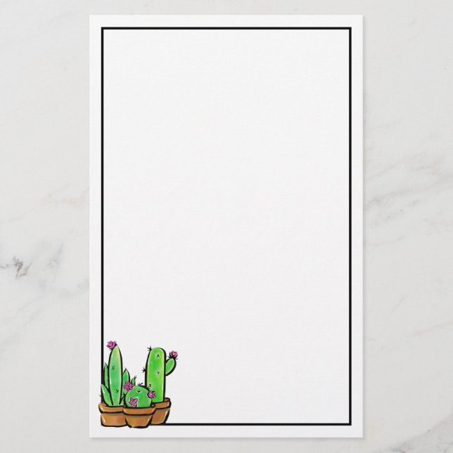Niedlich Cactus cacti succuli Briefpapier (Vorderseite)