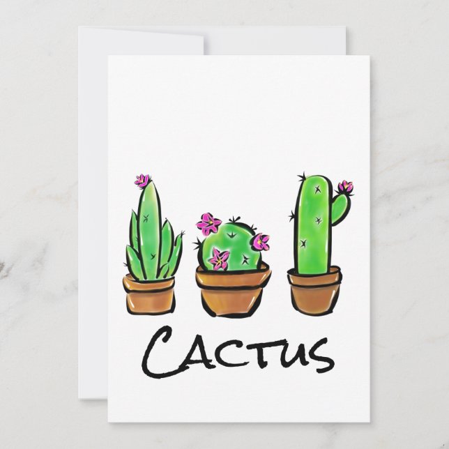 Niedlich Cactus cacti succuli Einladung (Vorderseite)