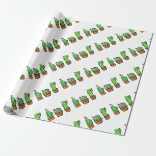 Niedlich Cactus cacti succuli Geschenkpapier