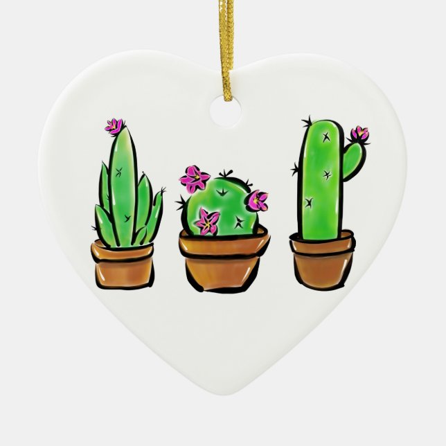 Niedlich Cactus cacti succuli Keramikornament (Vorne)