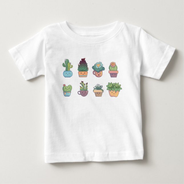 Niedlich Cactus Collector Kawaii Succulent Lover Baby T-shirt (Vorderseite)