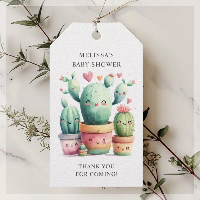 Niedlich Cactus Fiesta Baby Shower Vielen Dank Geschenkanhänger (Von Creator hochgeladen)
