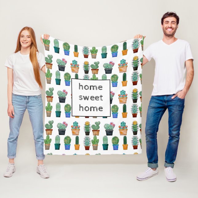Niedlich Cactus Greenery Blume Natur Fleecedecke (Beispiel)