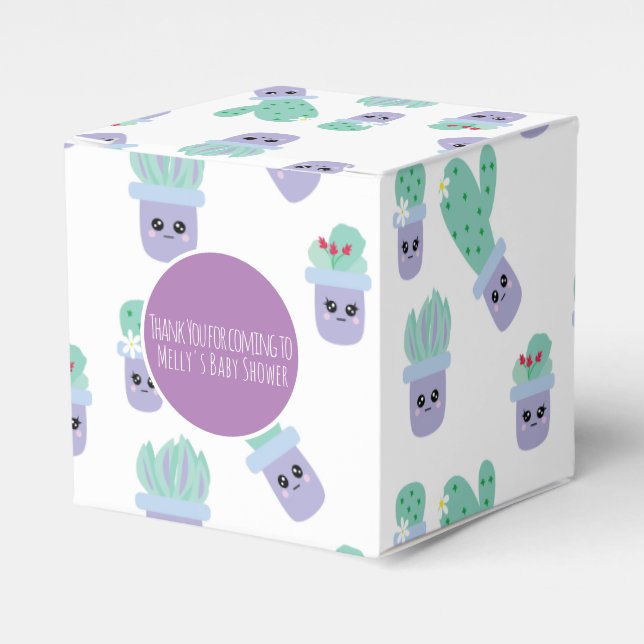 Niedlich Cactus Pattern Cartoon Vielen Dank Geschenkschachtel (Vorderseite)