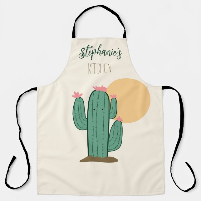 Niedlich Cactus Personalisiert Kitchen Schürze (Vorderseite)