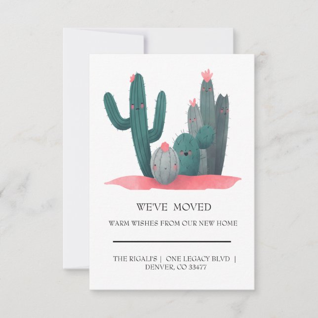 niedlich Cactus Zuhause bewegt (Vorderseite)