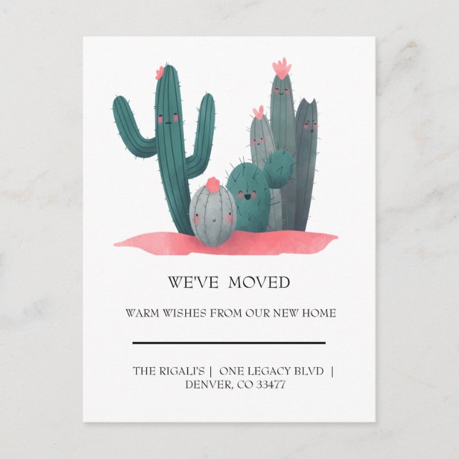 niedlich Cactus Zuhause bewegt Postkarte (Vorderseite)