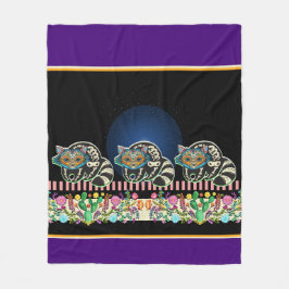 Niedlich Calavera Cats Fleece Blanket