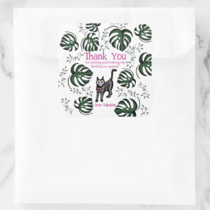 Niedlich Calavera Cats Kindergeburtstag Gastgesche Quadratischer Aufkleber