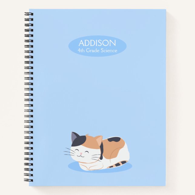Niedlich Calico Cat Spiral Notebook Notizbuch (Vorderseite)
