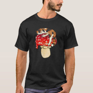 Niedlich Calico Katze Schlafen Gepunktetes Rotes P T-Shirt