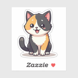 Niedlich Calico Kitten - Kawaii Art Sticker