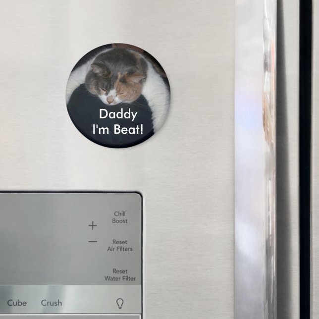 Niedlich Calico Schlafkat über Schulter Magnet (In Situ (Kühlschrank))