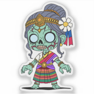 Niedlich Cambodian Zombie Aufkleber