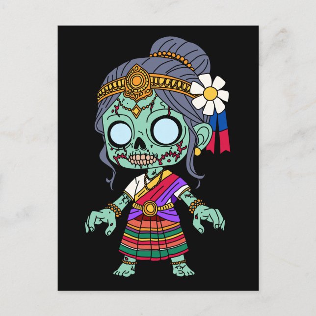 Niedlich Cambodian Zombie Postkarte (Vorderseite)