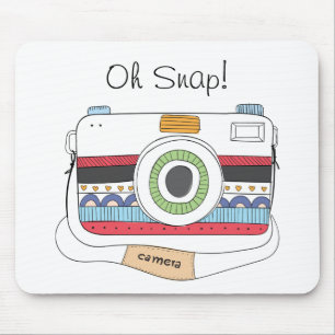 Niedlich Camera Doodle Oh schläfchen Mousepad