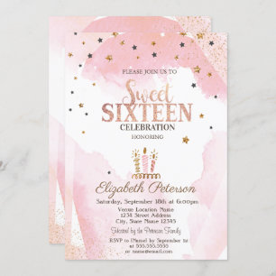 Niedlich Candles Stars Sweet 16 Einladung