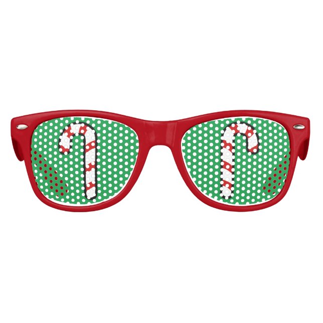 Niedlich Candy Cane Green Party Partybrille (Vorderseite)