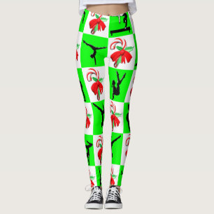 NIEDLICH CANDY CANE GYMNASTICS LEGGINGS