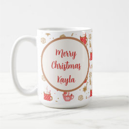 Niedlich Candy Cane Hot Cocoa Muster Frohe Weihnac Kaffeetasse