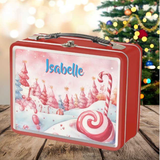 Niedlich Candy Cane Kids Weihnachtsmetall Lunchbox (Von Creator hochgeladen)