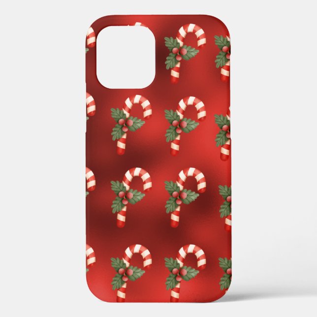 Niedlich Candy Cane Red Metalliday Case-Mate iPhone Hülle (Rückseite)