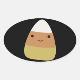 Niedlich Candy Corn Ovaler Aufkleber