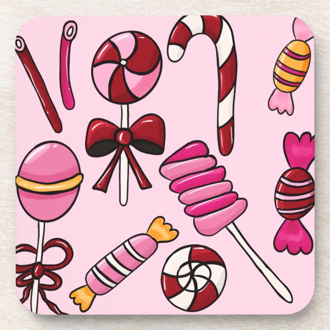 Niedlich Candy Getränkeuntersetzer (Vorderseite)