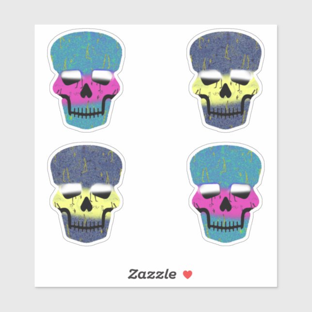 Niedlich Candy Skull Skelettsticker Aufkleber (Blatt)