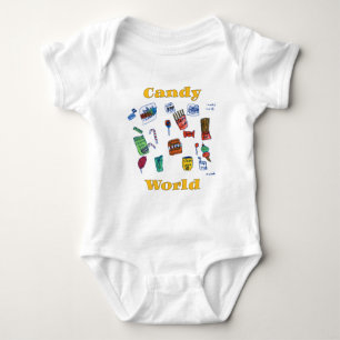 Niedlich Candy World Sweet Gezeichnet von Waleed K Baby Strampler