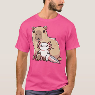 Niedlich Capybara Axolotl T-Shirt