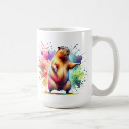 Niedlich Capybara Farbenfrohe Wasseroberfläche Tas Kaffeetasse