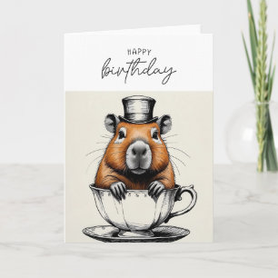 Niedlich Capybara Funny Birthday Card Karte