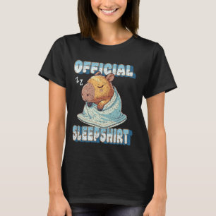 Niedlich Capybara Illustration Offizielles Schlafe T-Shirt