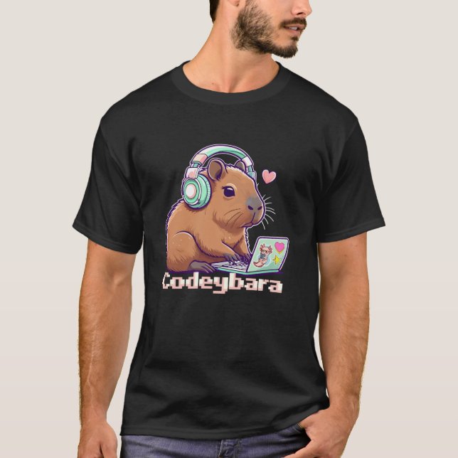 Niedlich Capybara Laptop Kawaii Capybaras Lover Ge T-Shirt (Vorderseite)