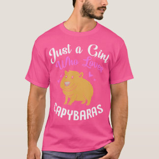 Niedlich Capybara Nur ein Mädchen, das Capybaras L T-Shirt